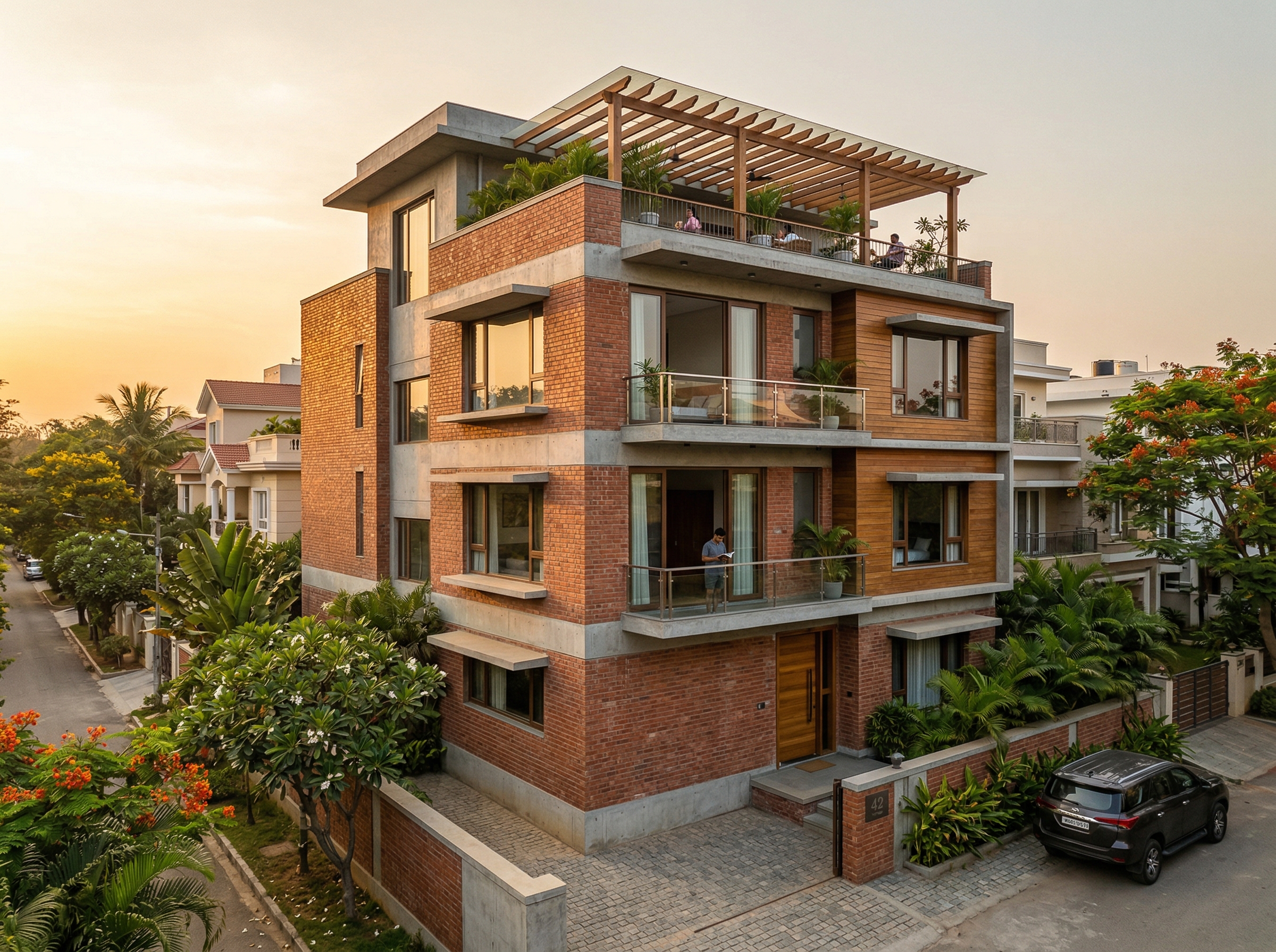 Contemporary urban elevation by an Ongrid Design homeowner